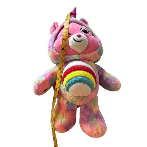 Care Bears Unlock The Magic Cheer Bear Plush Unicorn Hood 2021 Rainbow Tie Dye - Picture 4 of 4